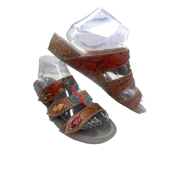 L'artiste Spring Step Leather Aghna BRM Size 41 / 10US Ladies Art deco - Picture 1 of 14